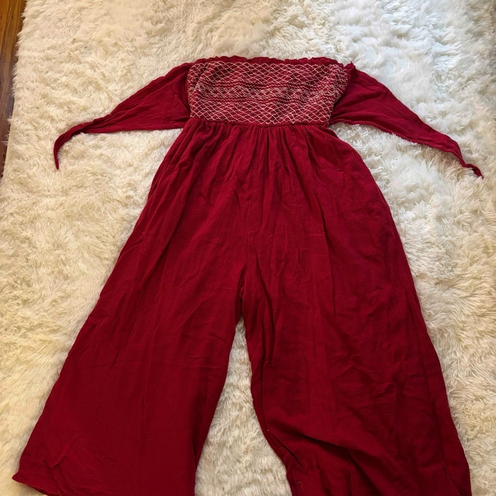 Free People Red Jumpsuit